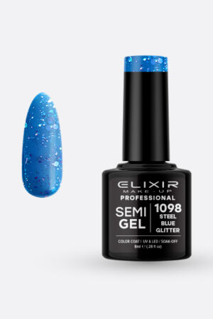 Elixir SemiGel 1098 Steel Blue Glitter 8ml geelilakka